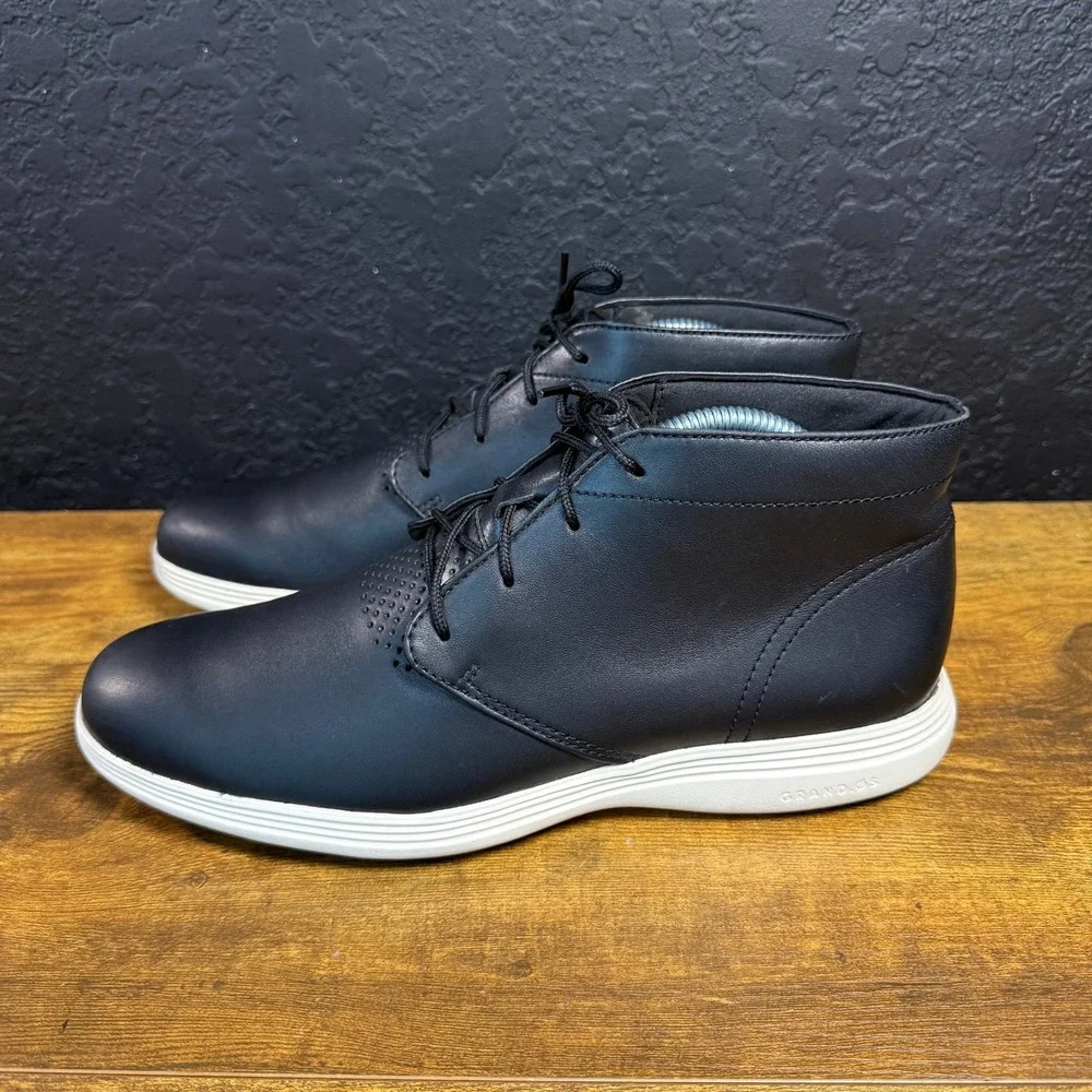 Cole Haan Grand Tour C31366 Black Leather Chukka Boots Mens 8M